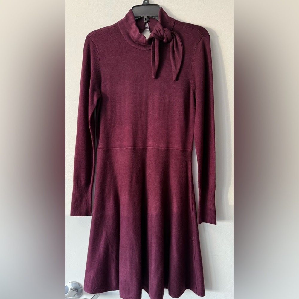 Eliza J Long Sleeve Burgundy Dress